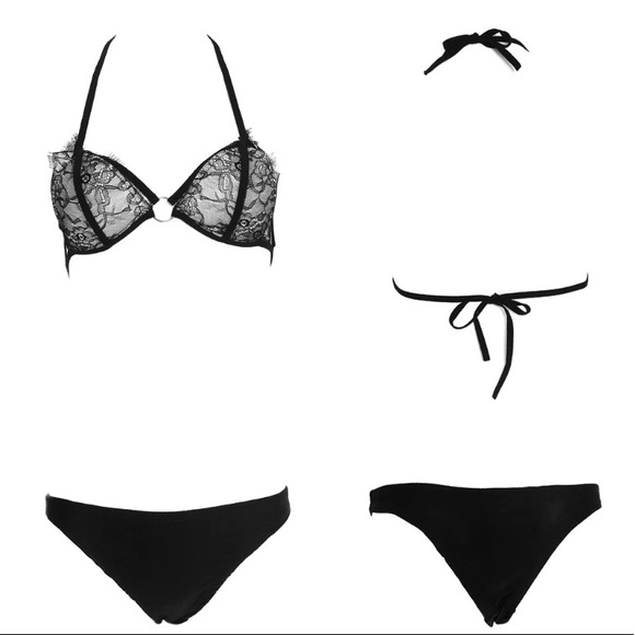 Beach Bunny Micro Powder Lace Overlay Bikini - Picture 3 of 9